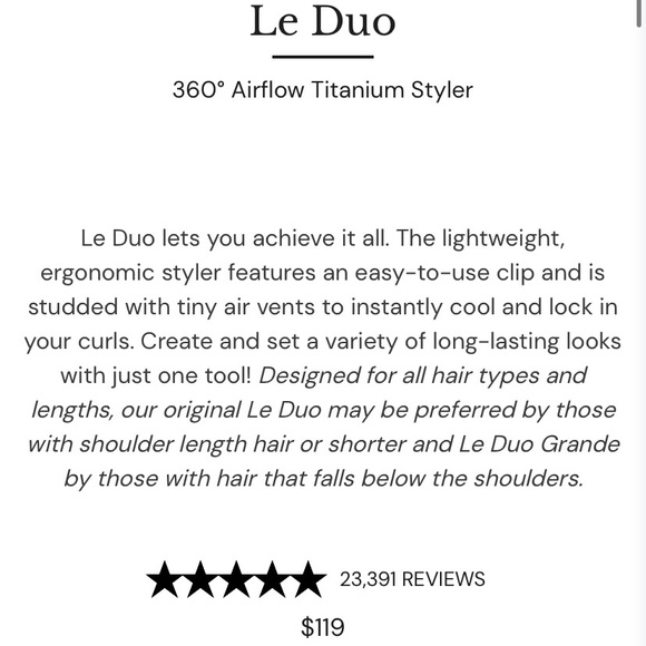 Lange Hair Lange Le Duo Airflow Hair Styler Black 36 Poshmark